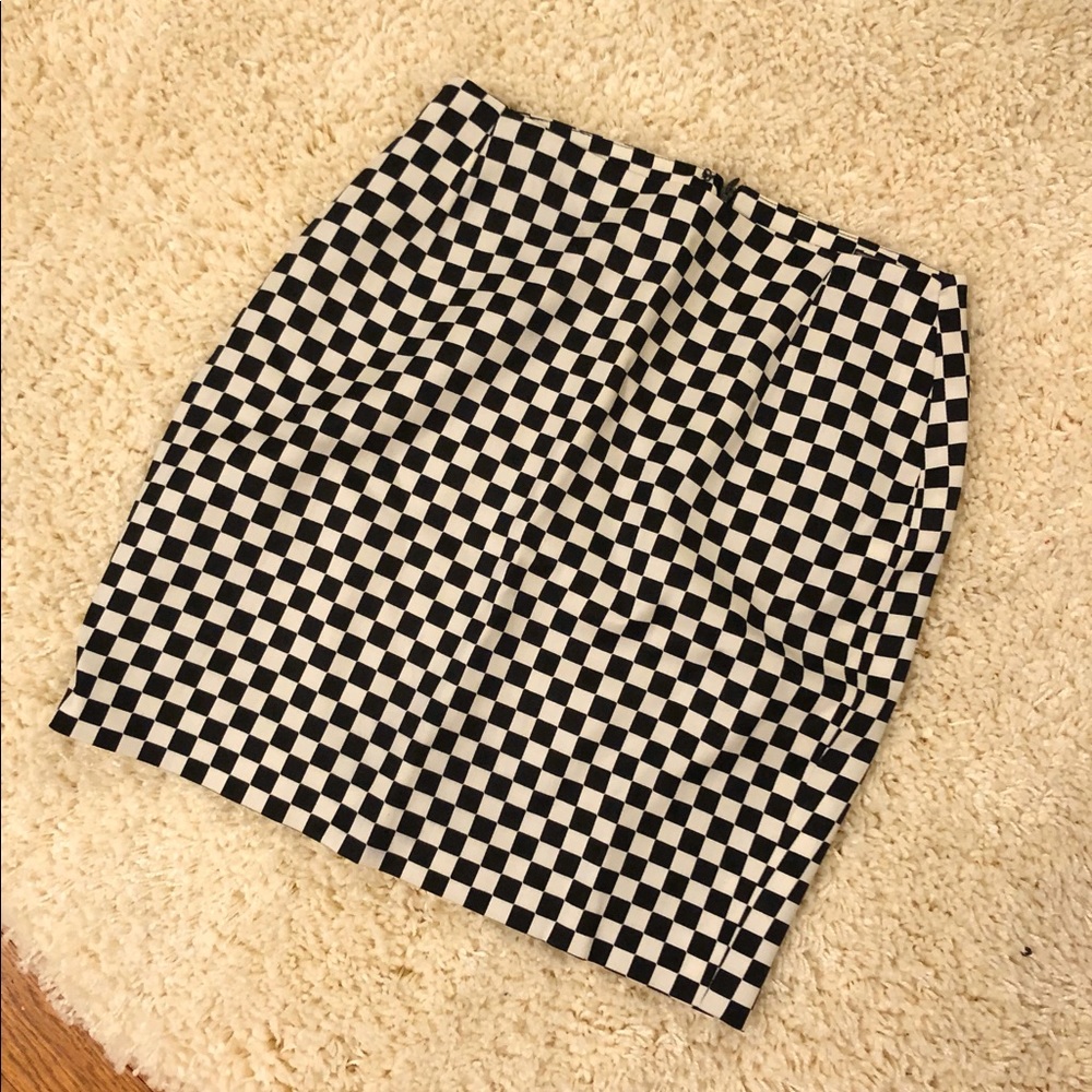 Versace Checkered Wool Skirt